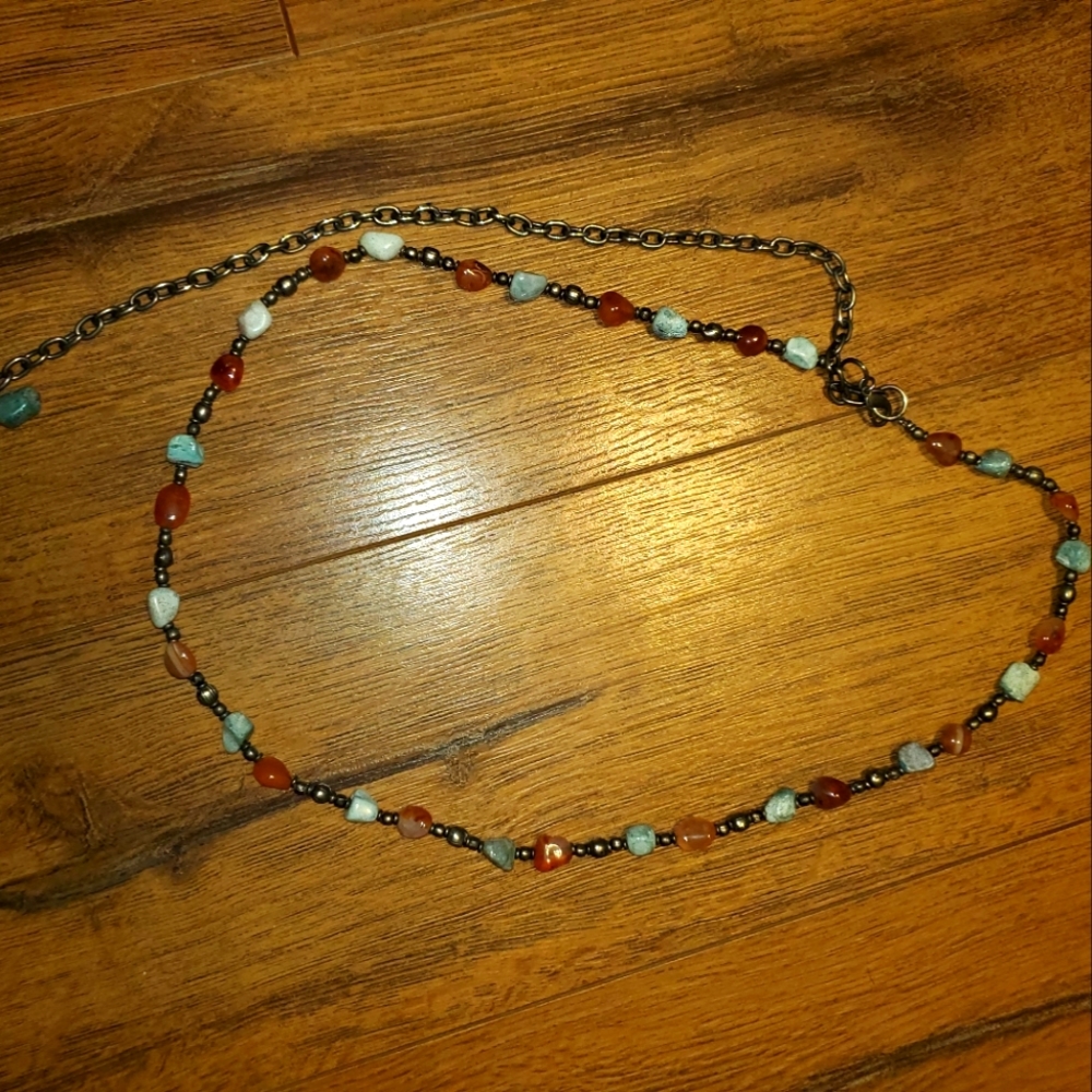 Stone and Metal Beaded Belt